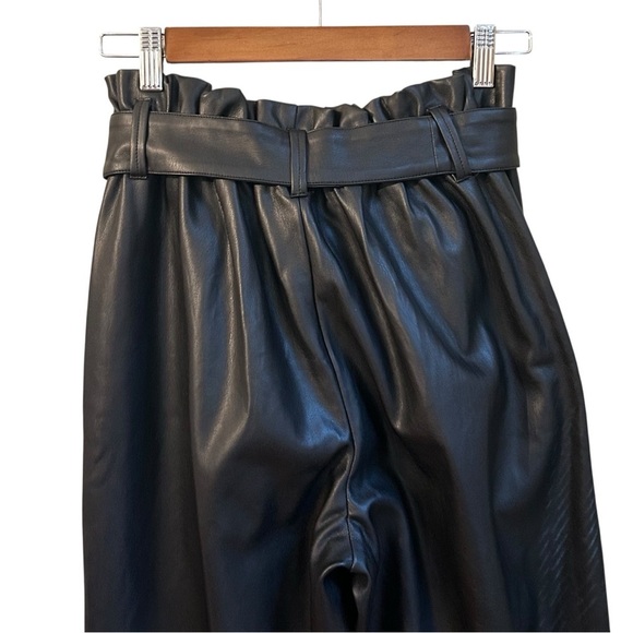 Elan Faux Leather Paper Bag Waist Pants Joggers Women’s SZ Medium in Black - Picture 4 of 7